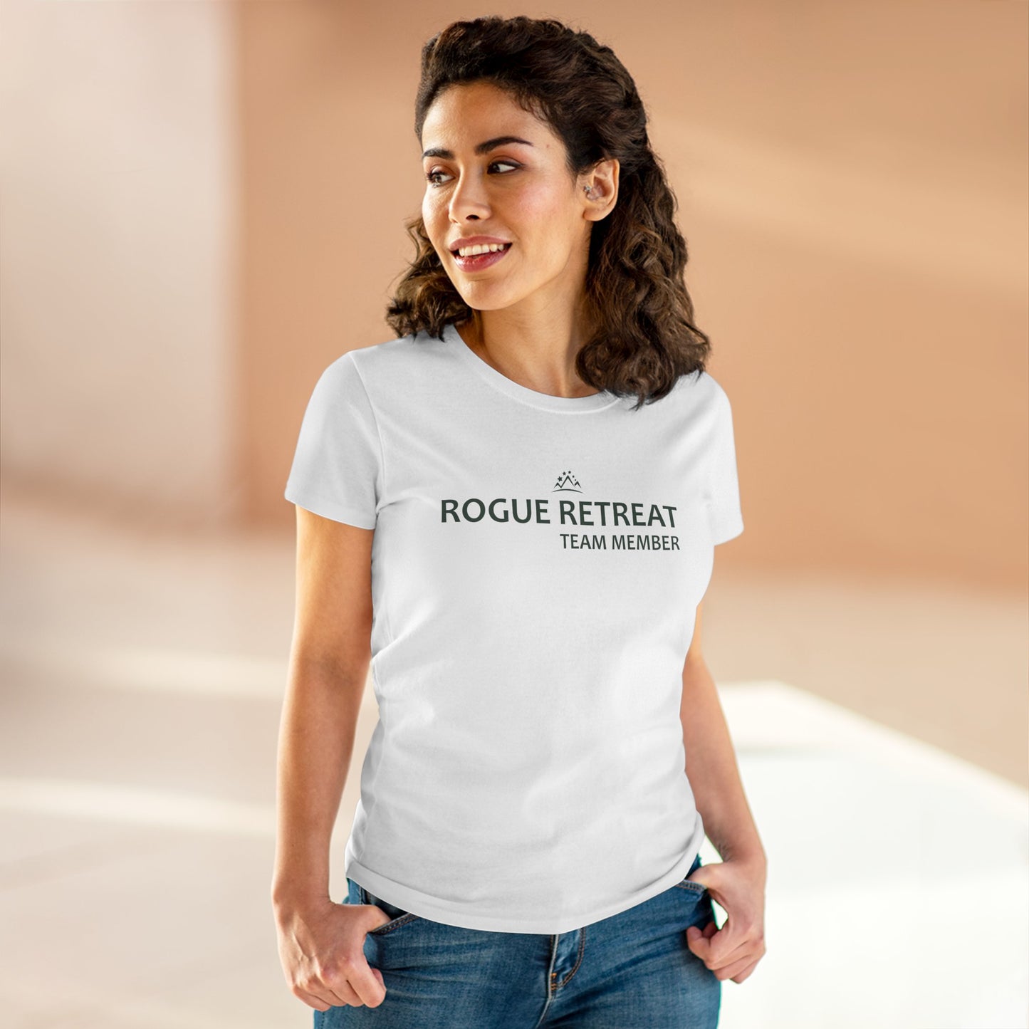Staff - Rogue Retreat Logo Shirt V2 Women's Cut (White )