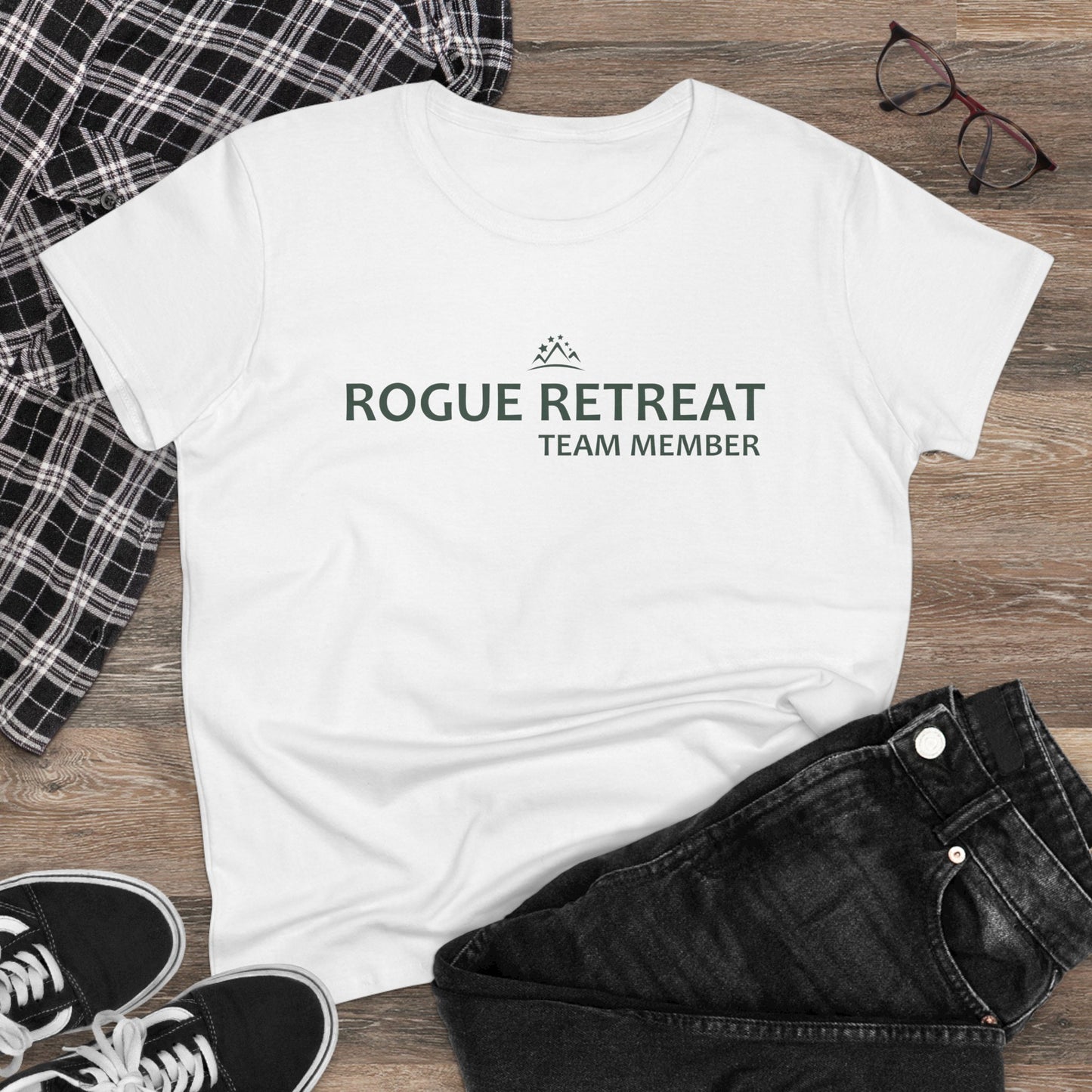 Staff - Rogue Retreat Logo Shirt V2 Women's Cut (White )